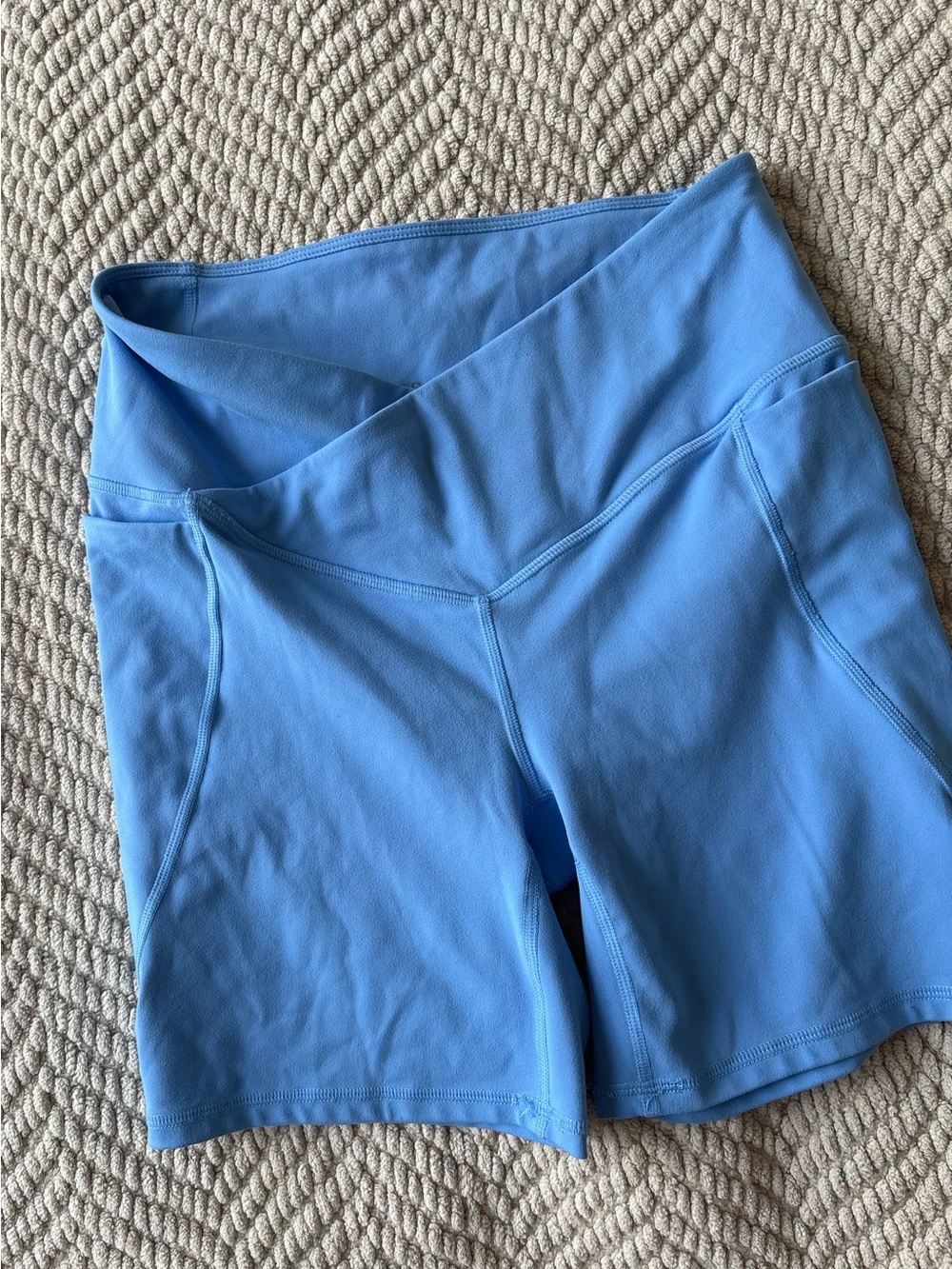Fabletics Powder Blue High-Rise Bike Shorts